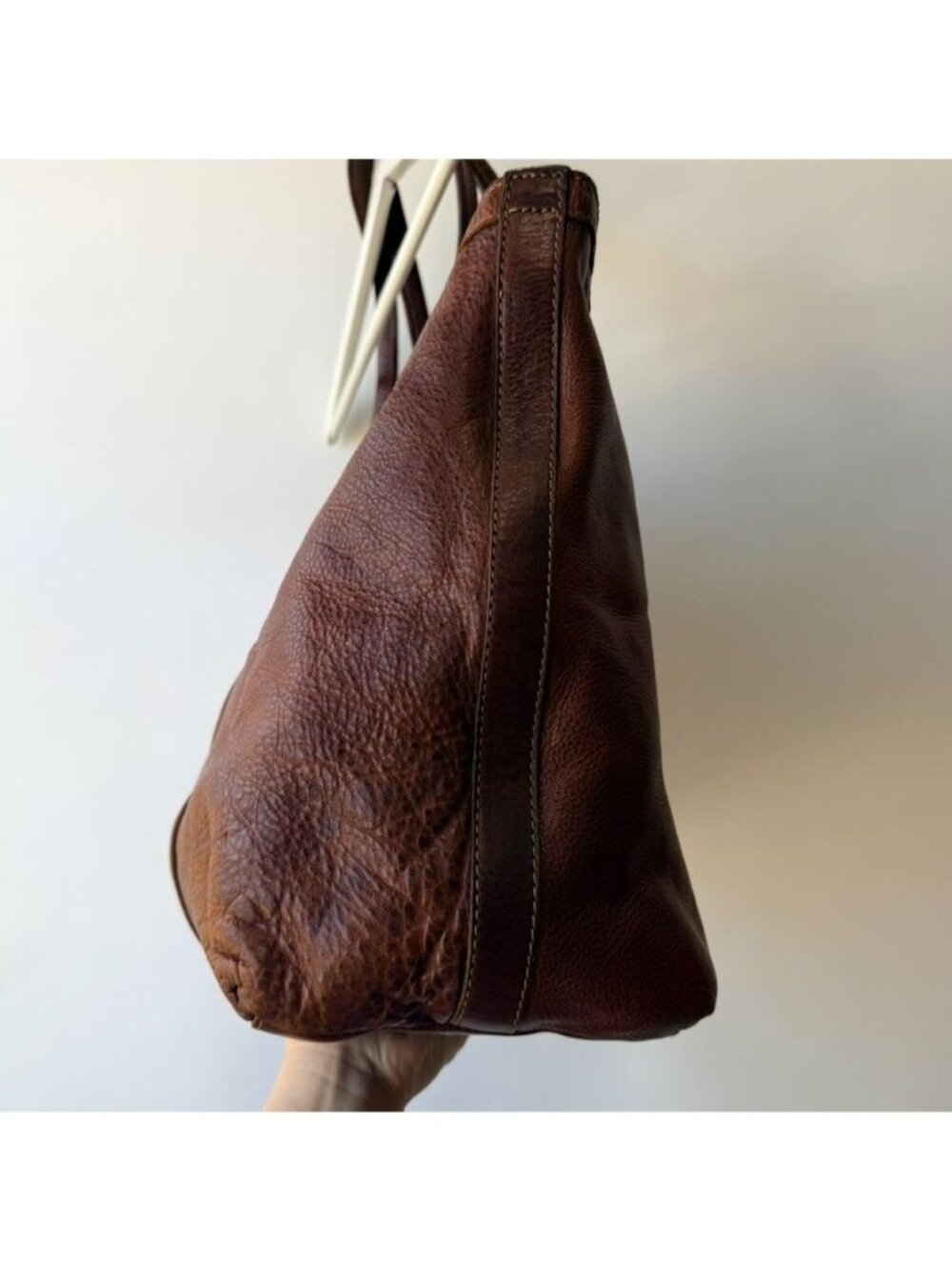 Frye Sylvia Large Travel Tote Handbag Brown Leather - Picture 5 of 14